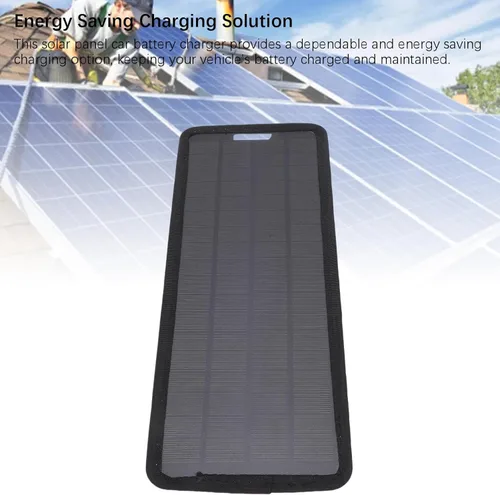 Vista 6 de Fafeicy Portable Solar Car Battery Charger, with Polycrystalline Panel and Intelligent Charging Technology, for RVs and Boats High Efficiency 6W ABS