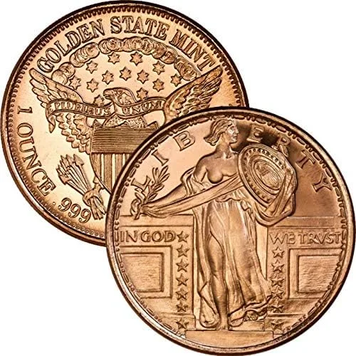 Vista 7 de Moneda redonda de cobre puro .999 de 1 oz (Apolo 11 50 aniversario)