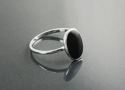 Vista 3 de Anillos de plata de ley 925 con piedras preciosas de ónice negro 1001