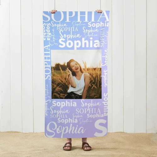 Vista 30 de MyPupSocks Toalla de playa personalizada – Toalla de piscina personalizada de piñas – Morado Personaliza con tu nombre Multi01