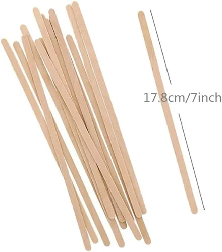 Vista 2 de Agitadores de café de madera, 1000 unidades, 7 pulgadas, desechables, biodegradables, naturales, redondos, madera de abedul, agitador ecológico