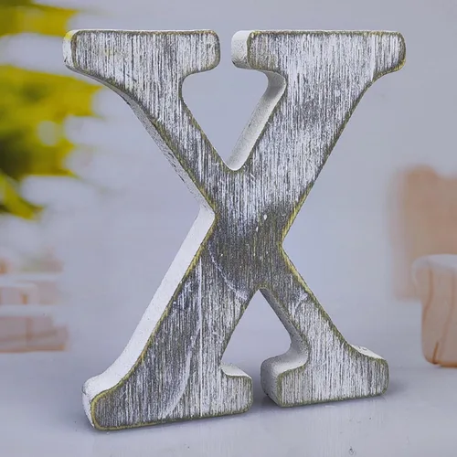 Vista 31 de Letras de madera rústica sin terminar de 8 pulgadas para decoración de pared, letras decorativas de pie en rodajas, decoración de tablero