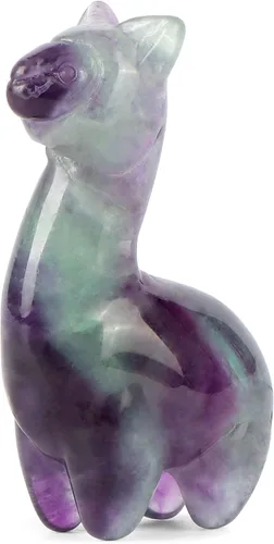 Vista 12 de Amethyst Crystal Alpaca Statue Carved Pocket Purple Animal Carvings Figurine Healing Stone Sculpture for Home Office Decor Gift,2