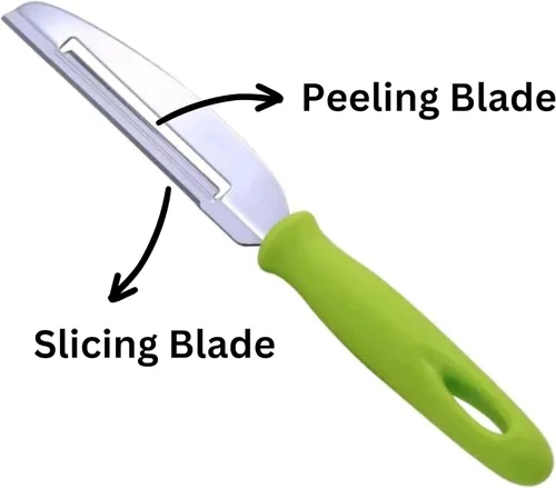 Vista 2 de Cuchillo pelador de frutas, cuchillo de verduras de doble hoja de acero inoxidable para cocina/corte y cuchillos de pelar para chef de 4 pulgadas