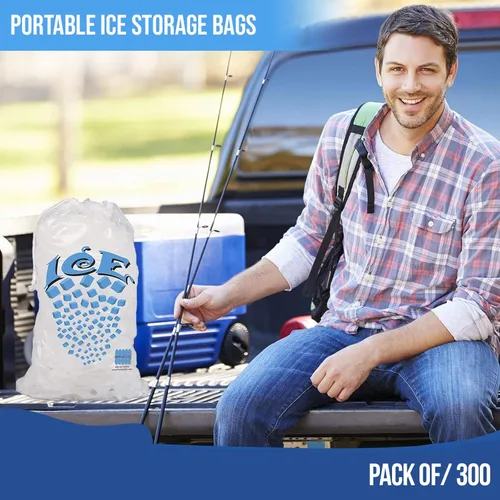 Vista 4 de Bolsas de hielo con cordón de 10 libras - Caja de 300