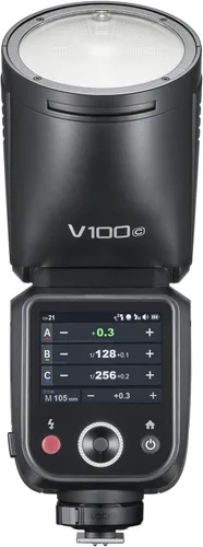 Godox Flash de cámara V100 V100-C V100C versión de EE. UU. para Canon, Speedlite de cabeza redonda de 100 W, flash de obturador global TTL 2.4G TTL
