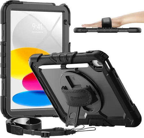 Vista 13 de Timecity - Funda para iPad de 9ª/8ª/7ª generación, de 10.2 pulgadas, funda protectora resistente con protector de pantalla, soporte giratorio