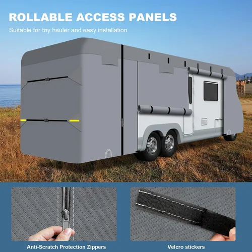 Vista 5 de Cubierta para autocaravana Clase C - Mejorada de 7 capas antidesgarro para autocaravana de 16-20 pies, impermeable para invierno, anti-UV, a prueba