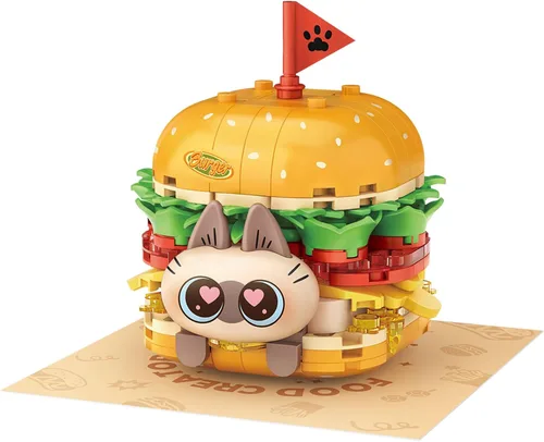 MEIEST Juego de bloques de construcción de alimentos para adultos Hamburguesa