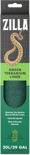 Vista 14 de Forro de sustrato para terrario de reptiles de Zilla, verde, 10G, 9.75" x 19.75