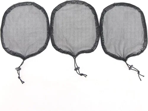 Vista 7 de BTWTRY 3 piezas de red de cola de caballo de tejido negro con cordón elástico base elástica para hacer pelucas de cola de caballo afro para mujeres