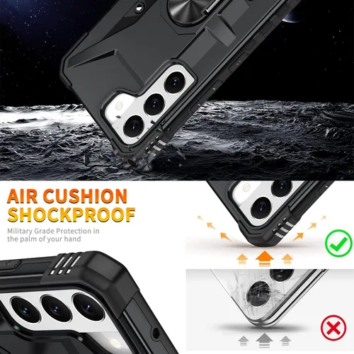 Vista 6 de Funda para Samsung Galaxy S22, Galaxy S22 con protector de pantalla de TPU flexible autorreparable, paquete de 2, grado militar, doble a prueba
