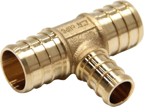 Vista 10 de Paquete de 2 accesorios de engarce de latón reductor Pex de 3/4 pulgadas x 3/4 pulgadas x 1/2 pulgadas, ASTM F1807, (PEX1807077-2PCS)