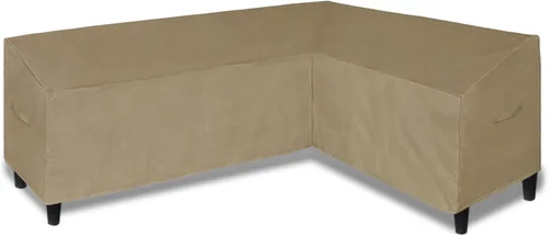Vista 9 de Easy-Going Funda de sofá modular en forma de L para patio, funda impermeable para exteriores, funda resistente para muebles de jardín con marrón
