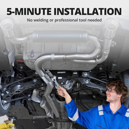 Vista 6 de EVIL ENERGY Abrazadera de Escape de 2.0 Pulgadas, Abrazadera de Banda de Junta a Tope Acoplador de Manguito de Acero Inoxidable para Tuberías