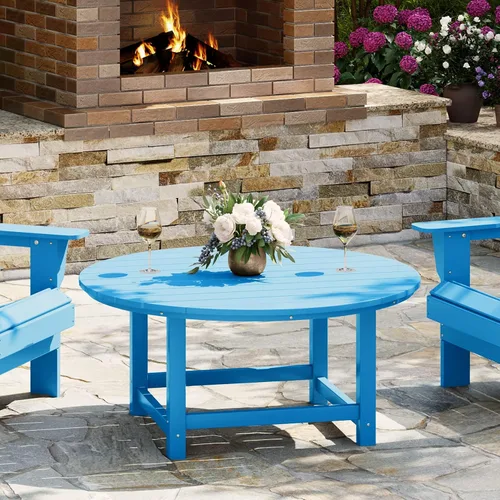 Vista 25 de WestinTrends Mesa de café de patio cuadrada de HDPE Malibu para exteriores de bajo perfil, marrón oscuro