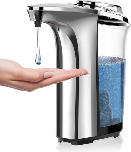 Vista 10 de Dispensador Automático de Jabón, PZOTRUF Sin Tocar 17oz/500ml con Sensor Infrarrojo Mejorado, 5 Niveles Ajustables de Dispensación de Jabón Líquido