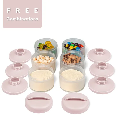 Vista 3 de Dispensador apilable de fórmula Termichy, contenedor portátil de leche en polvo, 2 paquetes, rosa claro