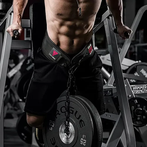 Vista 6 de Cinturón de inmersión resistente con cadena, cinturón de dominadas con peso para entrenamiento
