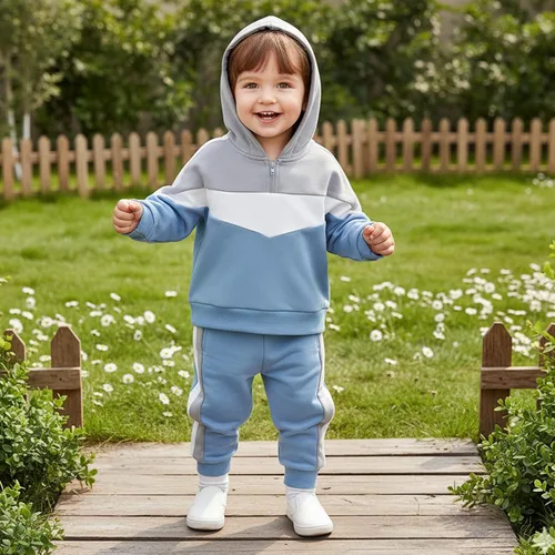 Vista 273 de Conjunto de ropa de otoño e invierno para bebé y niño, sudadera larga con capucha y pantalones para niños pequeños, 6, 12, 18, 24 meses, 2T Adorable