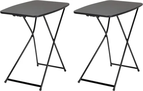 COSCO Mesa de actividades plegable personal multiusos, altura ajustable, 2 unidades, color negro