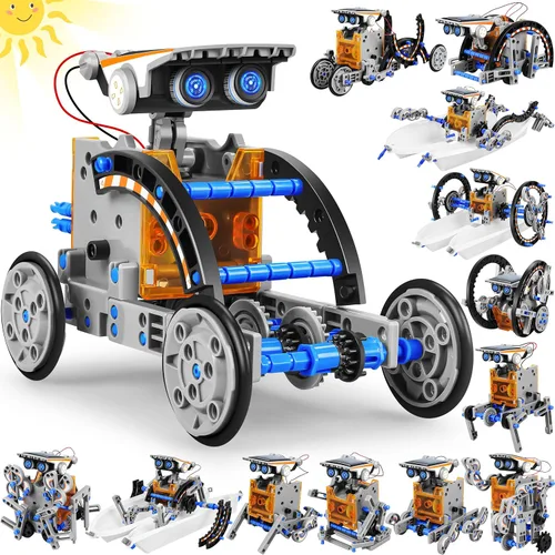 Vista 11 de Juguetes de Robot Solar Educativo STEM 13 en 1 para edades de 8 a 12 años, kit DIY de robots de experimentos científicos de construcción, regalos