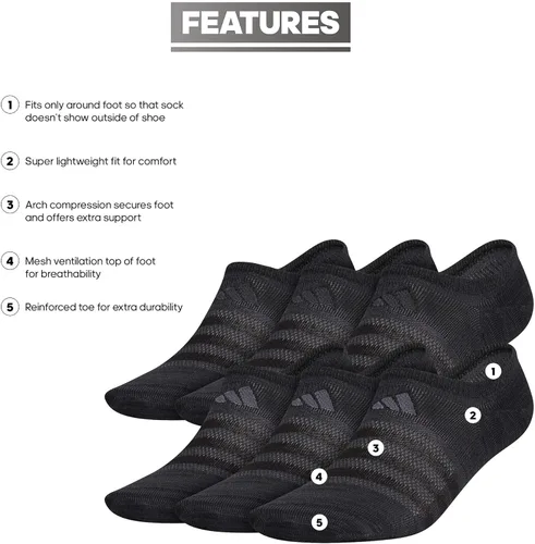 Vista 2 de adidas Calcetines Superlite Super No Show para hombre (6 pares)