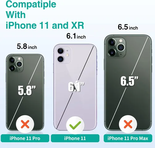 Vista 2 de Funda de batería de 6000mAh para iPhone 11XR, carga protectora portátil delgada y cargador extendido recargable, 6.1 pulgadas (negro)