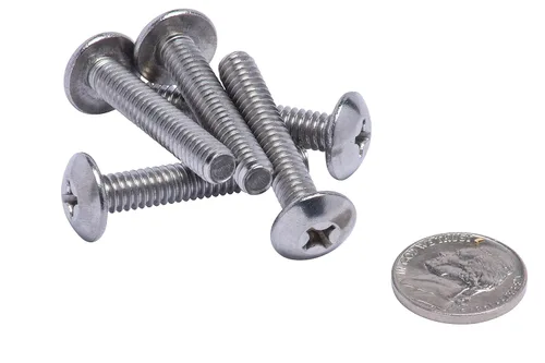 Vista 3 de Tornillo Phillips de cabeza de lenteja de acero inoxidable de Bolt Dropper de 1/4"-20 x 1-1/2" (paquete de 25), rosca gruesa, 18-8 (304) acero
