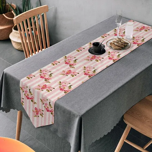 Vista 16 de MNSRUU Table Runner, Christmas Christmas Tree Snowflake Dining Coffee Table Runner for Wedding Farmhouse Home Kitchen Décor, 70 Inches Long