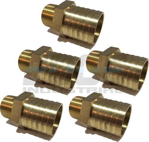 Vista 4 de Manguera de 1-1/4" ID a 3/4" macho NPT MNPT recto latón accesorio combustible/aire/agua/aceite/gas/WOG (cantidad 1)