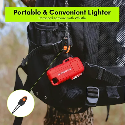 Vista 6 de Extremus Blaze 360 Encendedores eléctricos recargables, encendedor de arco doble, encendedor de plasma resistente al viento, encendedor impermeable