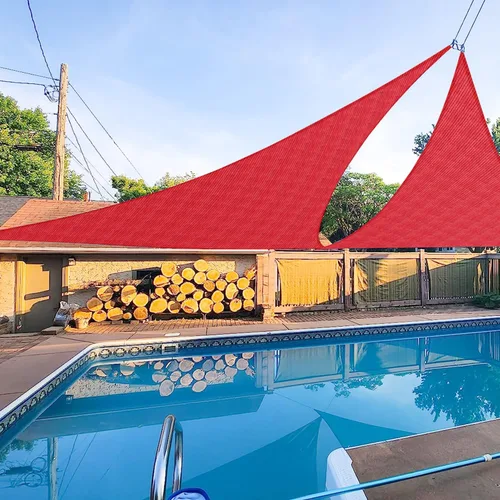 Vista 9 de E&K Sunrise - Toldo tipo vela triangular de 15 x 15 x 15 pies, toldo con bloqueo UV para sombra, para patio, jardín, terraza, exterior (arena)