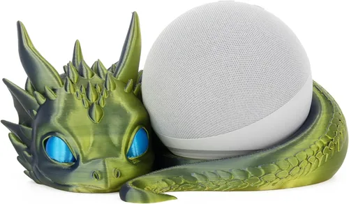 Vista 10 de Costume Wizard Soporte Dragon para Echo Dot 4ª/5ª generación, 3D impreso Dragon Yaxa Echo altavoces de escritorio, soporte para Echo Dot 5ª Negro