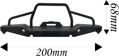 Vista 3 de Parachoques delantero de aluminio con faros LED, soporte de cabrestante, gancho de remolque compatible con Axial SCX10 SCX10II 90046 Traxxas TRX-4
