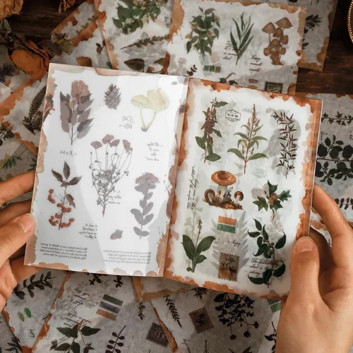 Vista 5 de Dizdkizd Calcomanías Washi con temática de mariposa para diario, libro de calcomanías de Ephemera, calcomanía de mariposa vintage para álbumes