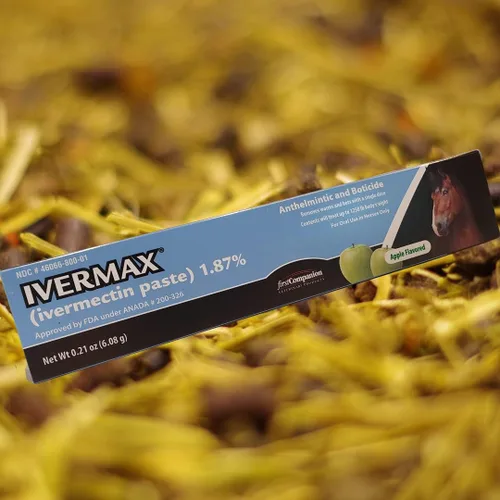 Vista 2 de Ivermax - Desparasitante de pasta equina de ivermectina con sabor a manzana, paquete de 2