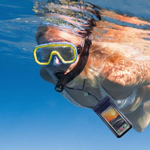 Vista 5 de H2ODYSSEY Funda impermeable para teléfono y cordón, excelente protección impermeable, flota en el agua, cordón para viajes en kayak de playa