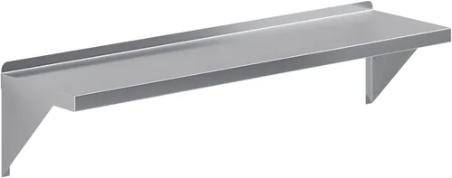 Vista 3 de AmGood 06 pulgadas de ancho x 10 pulgadas de largo Estante de pared de acero inoxidable Borde cuadrado Estantería de metal Resistente