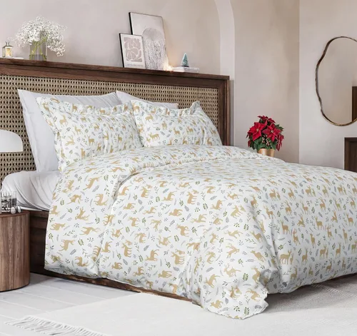 Vista 9 de Juego de funda de edredón de Navidad tamaño individual, funda de edredón extra suave con 1 funda de almohada, ropa de cama navideña con cierres