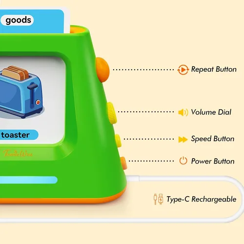 Vista 9 de Tarjetas didácticas parlantes para niños pequeños: juguetes de aprendizaje autónomos y de doble velocidad con 448 palabras visuales, juguetes