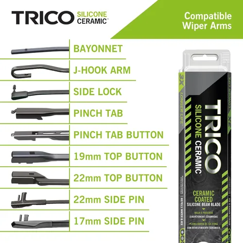 Vista 4 de TRICO Silicone Ceramic™ (90-140) Escobillas limpiaparabrisas de repuesto automotrices de 14 pulgadas para mi coche, hoja tipo viga súper premium