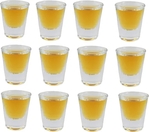 Vista 3 de SUNRISE Kitchen Supply Classic - Vaso de chupito de 1 onza con base pesada, vidrio transparente (12)