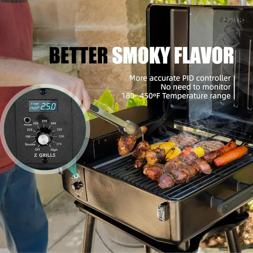 Vista 5 de Z GRILLS Parrilla de pellets de madera 2026 de 200 A, ahumador de pellets con controlador PID V3.0, sondas de carne, área de cocción de 202 pulgadas