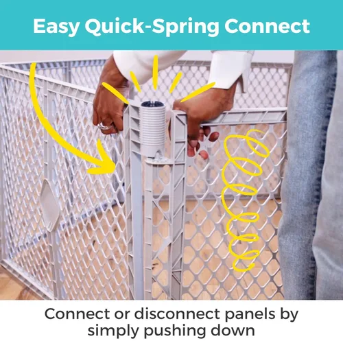 Vista 4 de Toddleroo by North States - Patio de juegos para bebés Superyard: Corralito independiente de 6 paneles para bebés - Uso en interiores o exteriores