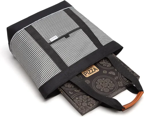 Vista 5 de Bolsa térmica a prueba de fugas con aislamiento térmico de espuma térmica, bolsa de comestibles reutilizable, bolsas de almuerzo grandes