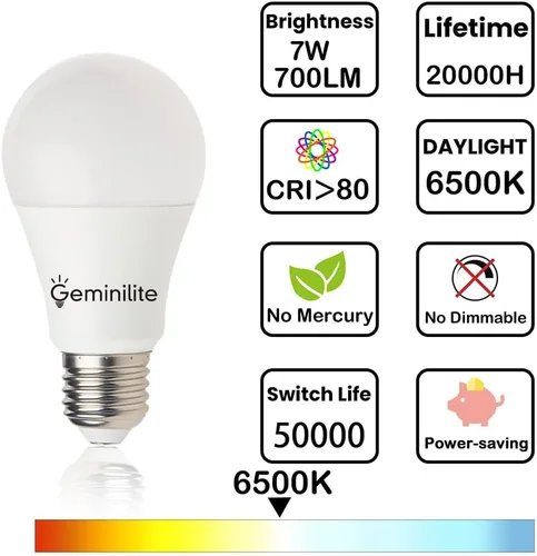 Vista 4 de Bombillas LED para exteriores, base E26, A19, para porche, sensor de luz diurna, bombillas LED de encendido/apagado automático para escaleras