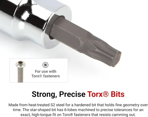 Vista 2 de TEKTON 3/8 pulgadas Drive x T10 Torx Bit Socket SHB14210
