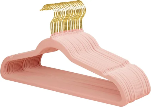 Vista 27 de ManGotree Perchas de terciopelo con gancho dorado giratorio de 360°, perchas de fieltro antideslizantes para trajes, colgador de ropa delgado que