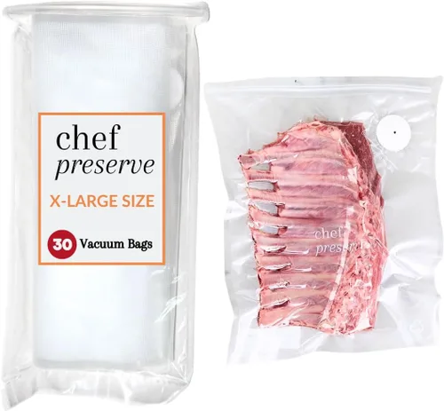 Vista 12 de Chef Preserve Selladora al Vacío Compacta para Alimentos (Máquina Selladora al Vacío + 20 Bolsas al Vacío Reutilizables) Potente Máquina Selladora